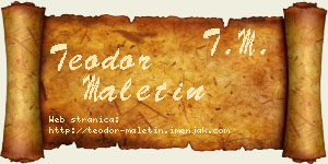 Teodor Maletin vizit kartica